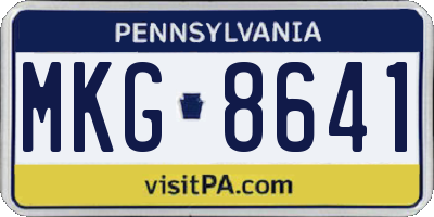 PA license plate MKG8641