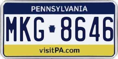 PA license plate MKG8646