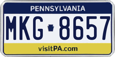 PA license plate MKG8657