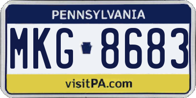 PA license plate MKG8683