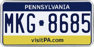 PA license plate MKG8685