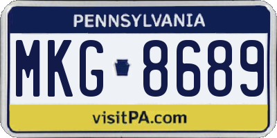 PA license plate MKG8689