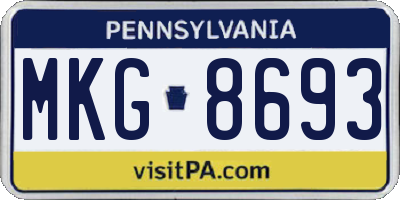PA license plate MKG8693