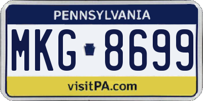 PA license plate MKG8699