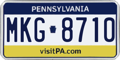 PA license plate MKG8710