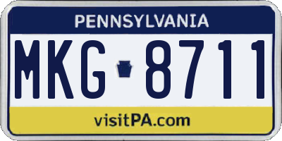 PA license plate MKG8711