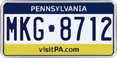 PA license plate MKG8712