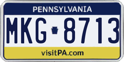 PA license plate MKG8713