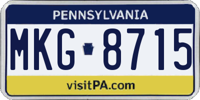 PA license plate MKG8715