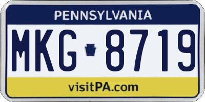 PA license plate MKG8719