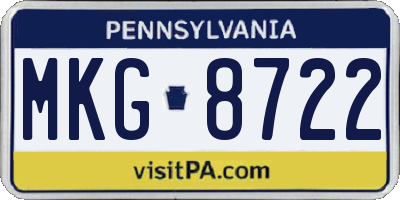 PA license plate MKG8722