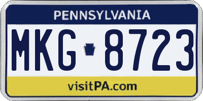 PA license plate MKG8723