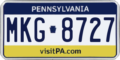 PA license plate MKG8727