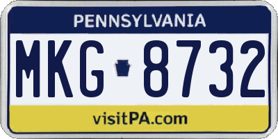 PA license plate MKG8732