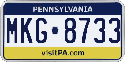 PA license plate MKG8733