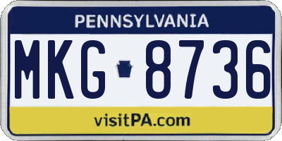 PA license plate MKG8736