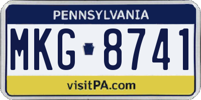PA license plate MKG8741