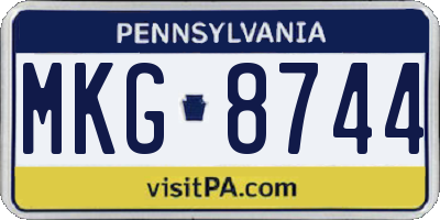 PA license plate MKG8744