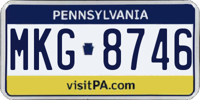PA license plate MKG8746