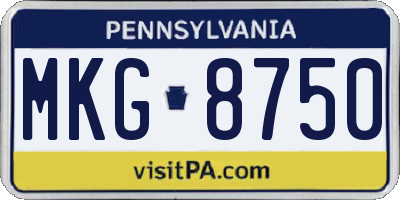 PA license plate MKG8750