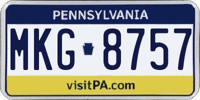 PA license plate MKG8757