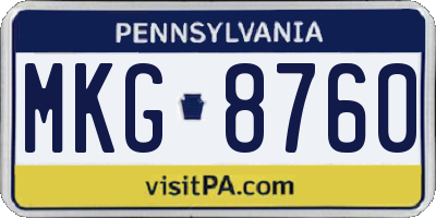 PA license plate MKG8760