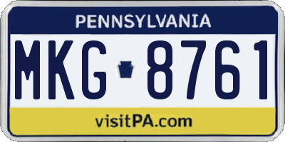 PA license plate MKG8761