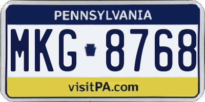 PA license plate MKG8768