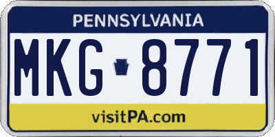 PA license plate MKG8771
