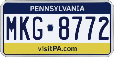 PA license plate MKG8772