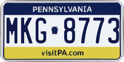PA license plate MKG8773