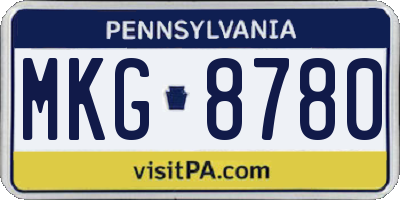 PA license plate MKG8780