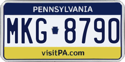 PA license plate MKG8790