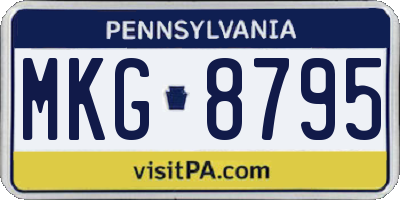 PA license plate MKG8795