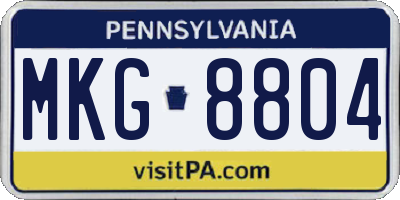 PA license plate MKG8804