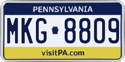 PA license plate MKG8809