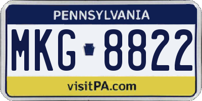 PA license plate MKG8822