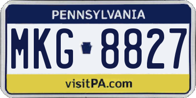 PA license plate MKG8827