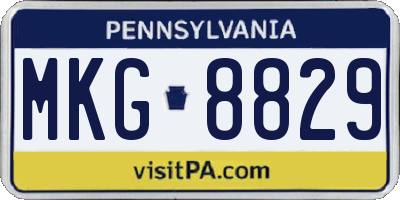 PA license plate MKG8829