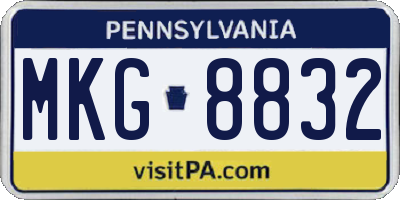 PA license plate MKG8832