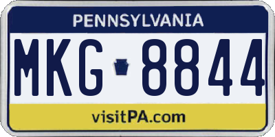 PA license plate MKG8844