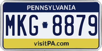 PA license plate MKG8879