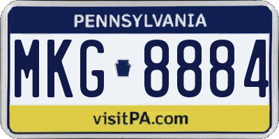 PA license plate MKG8884