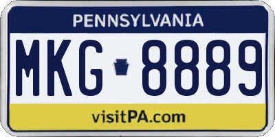 PA license plate MKG8889