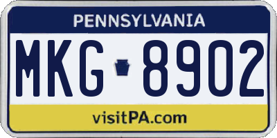 PA license plate MKG8902