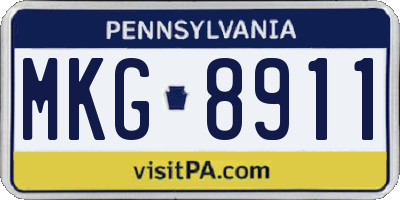 PA license plate MKG8911