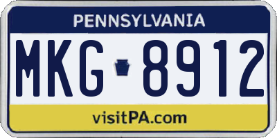 PA license plate MKG8912
