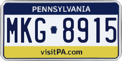 PA license plate MKG8915
