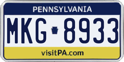 PA license plate MKG8933