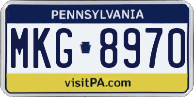 PA license plate MKG8970
